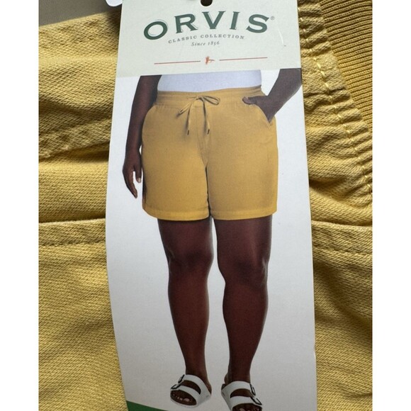 Orvis Womens XL Yellow Shorts Casual Drawstring Pull On Summer Pants New - Picture 3 of 8